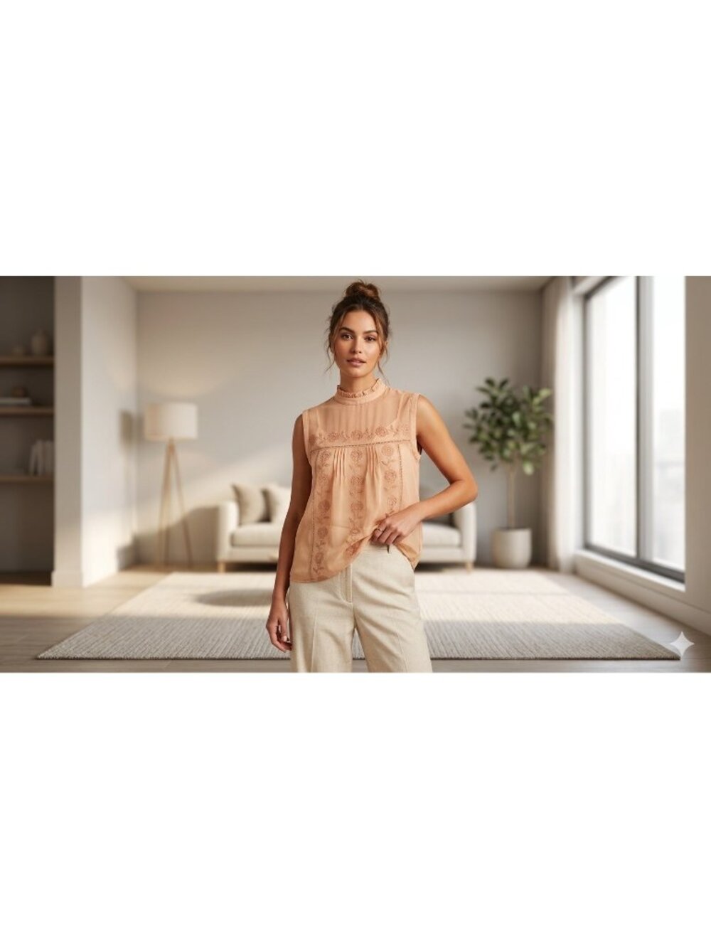 Walter Baker Molly Top XS Light Pink Sheer Embroidered Sleeveless Blouse NWT